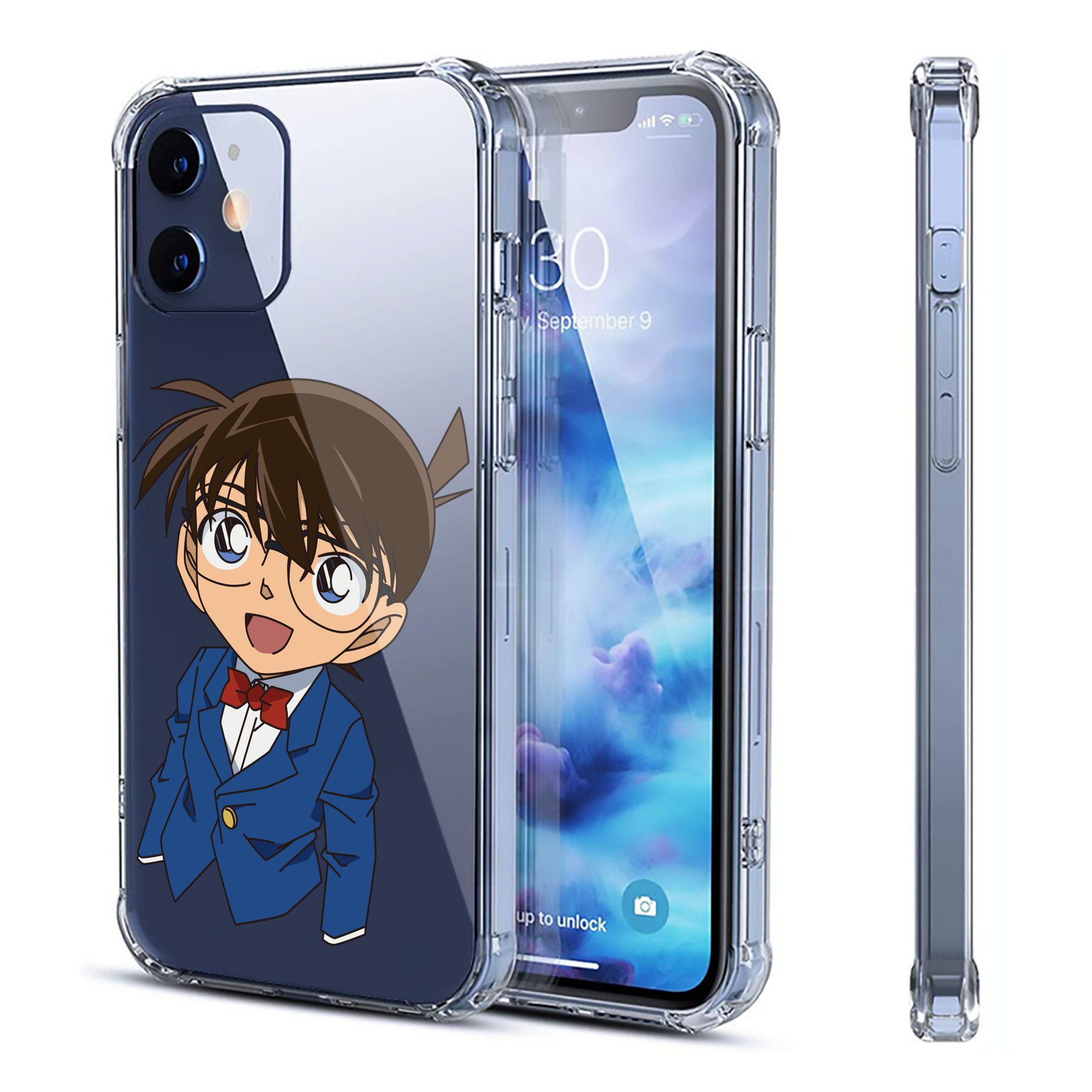 （画像用） 名探偵コナン 江戸川 コナン Detective Conan Conan Edogawa 【iPhone 12シリーズ対応】透明スマホケース（クリアソフトケース）